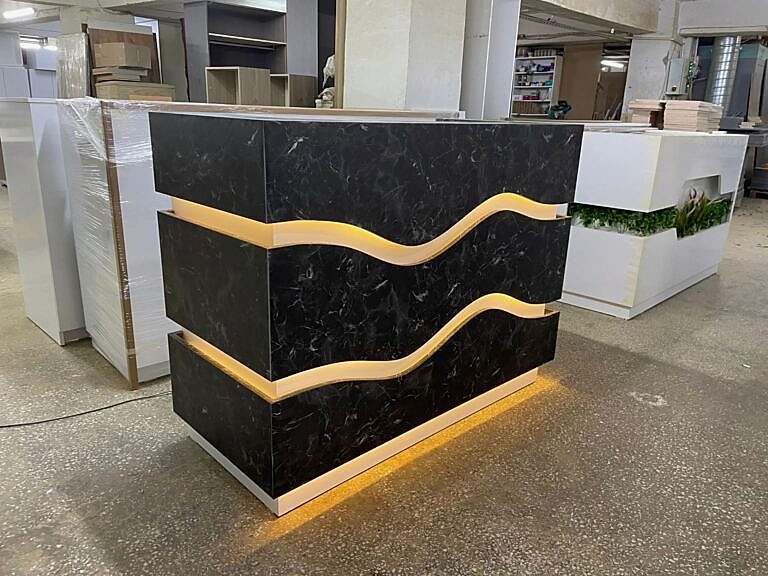 Dalgalı karşılama bankosu 200 cm - Ofis Mobilyaları