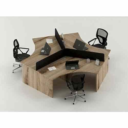 Üçlü Çalışma Masası - Ofis Mobilyaları