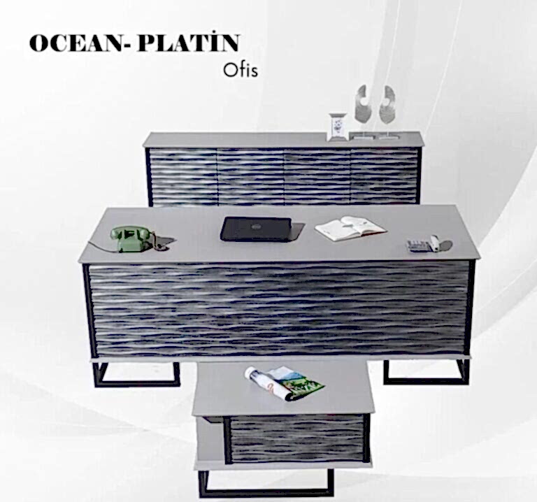 Ocean platin makam takımı koltuksuz - Ofis Mobilyaları