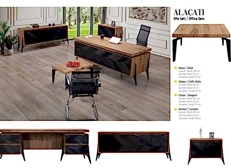 Alaçatı makam takımı koltuksuz - Ofis Mobilyaları