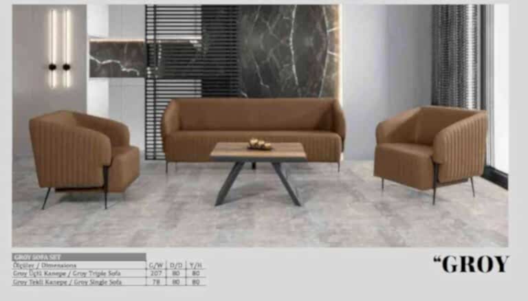 Groy oturma grubu  3+1+1 - Ofis Mobilyaları
