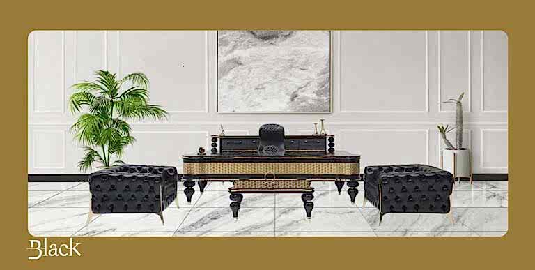 Black makam takımı oturma grubu dahil - Ofis Mobilyaları