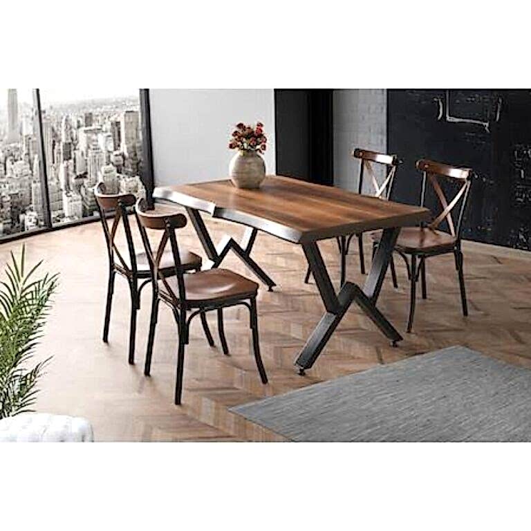 Kütük masa takımı 4 sandalye ile - Ofis Mobilyaları